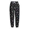 Om Sign Pattern Print Fleece Lined Knit Pants