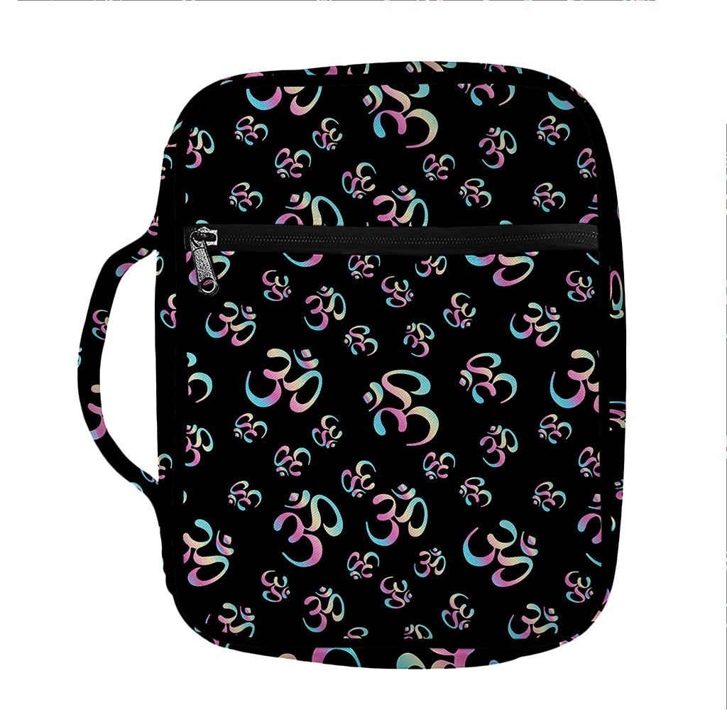 Om Sign Pattern Print Front Pocket Bible Bag