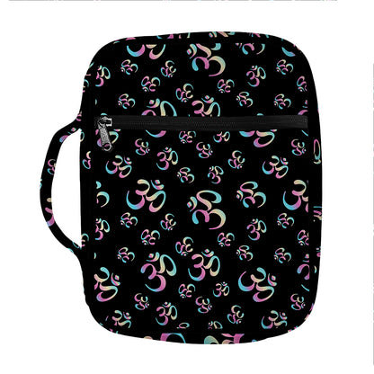 Om Sign Pattern Print Front Pocket Bible Bag