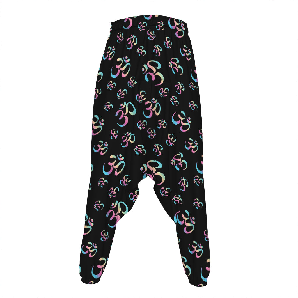 Om Sign Pattern Print Hammer Pants