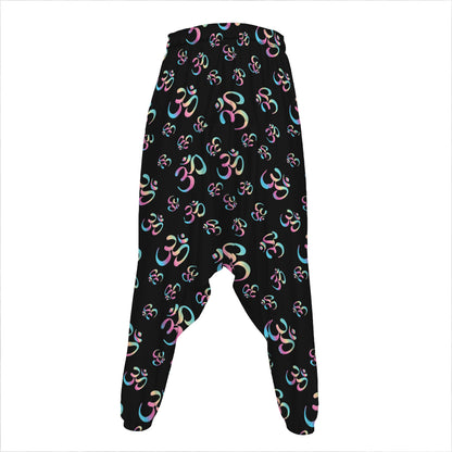 Om Sign Pattern Print Hammer Pants