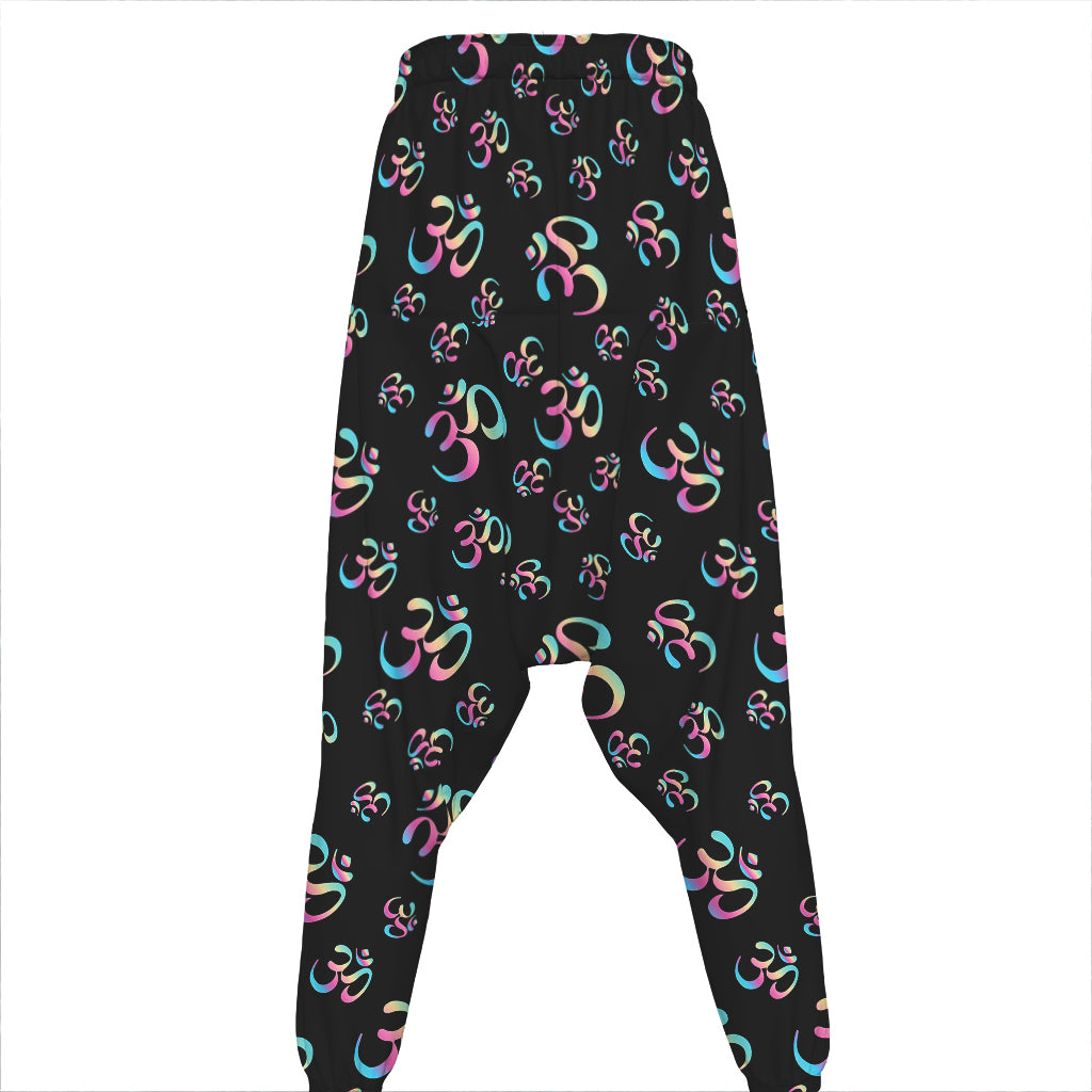 Om Sign Pattern Print Hammer Pants