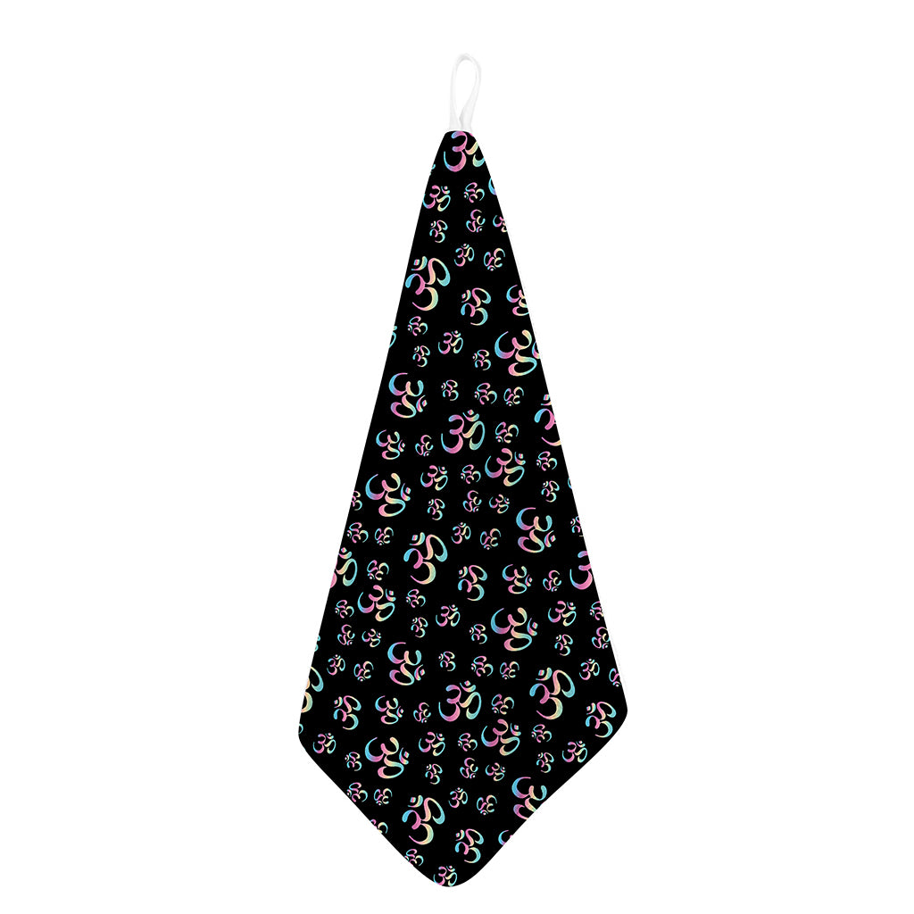 Om Sign Pattern Print Hand Towel