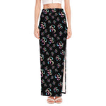 Om Sign Pattern Print High Slit Maxi Skirt