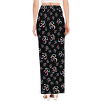 Om Sign Pattern Print High Slit Maxi Skirt