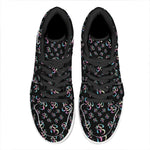 Om Sign Pattern Print High Top Leather Sneakers