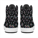 Om Sign Pattern Print High Top Leather Sneakers