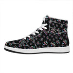 Om Sign Pattern Print High Top Leather Sneakers