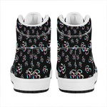 Om Sign Pattern Print High Top Leather Sneakers