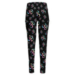 Om Sign Pattern Print High-Waisted Pocket Leggings