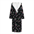 Om Sign Pattern Print Hooded Bathrobe