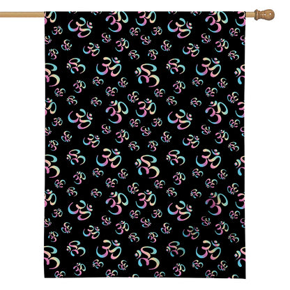 Om Sign Pattern Print House Flag