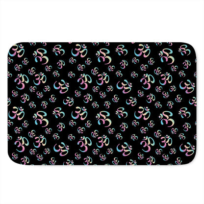 Om Sign Pattern Print Indoor Door Mat