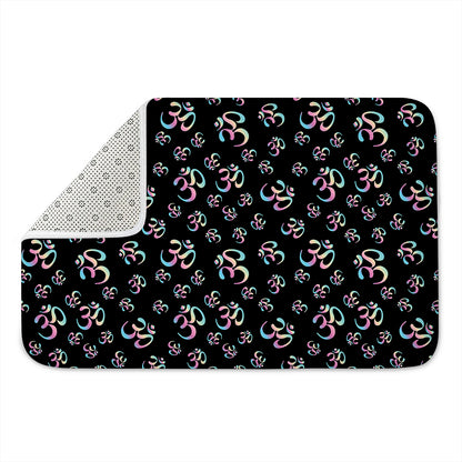 Om Sign Pattern Print Indoor Door Mat