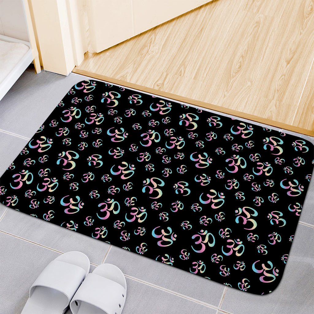 Om Sign Pattern Print Indoor Door Mat