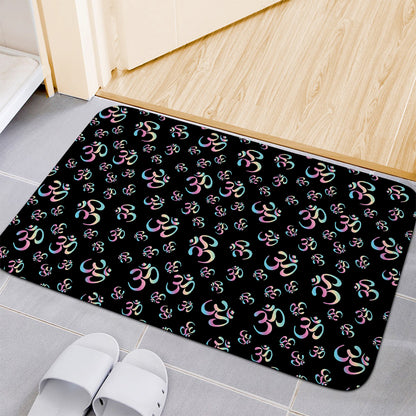Om Sign Pattern Print Indoor Door Mat