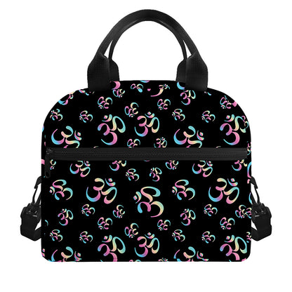 Om Sign Pattern Print Insulated Lunch Bag