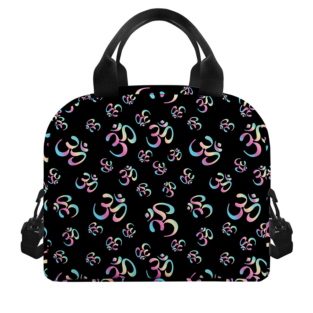 Om Sign Pattern Print Insulated Lunch Bag