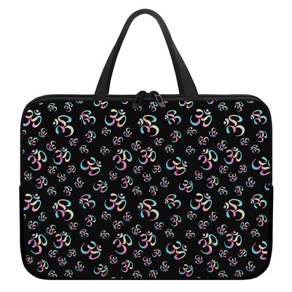 Om Sign Pattern Print Laptop Sleeve With Handle