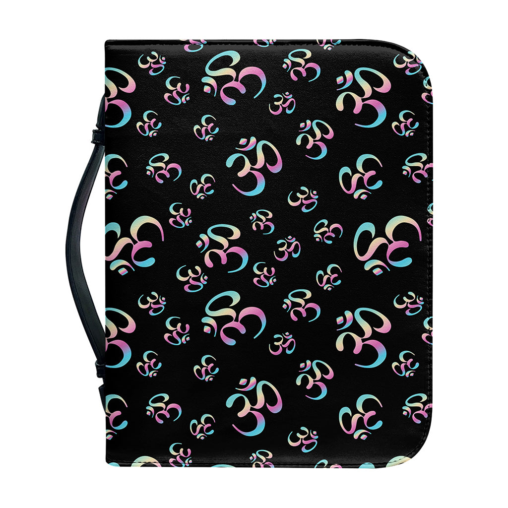 Om Sign Pattern Print Leather Bible Cover