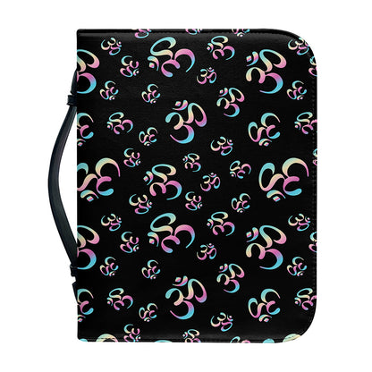 Om Sign Pattern Print Leather Bible Cover