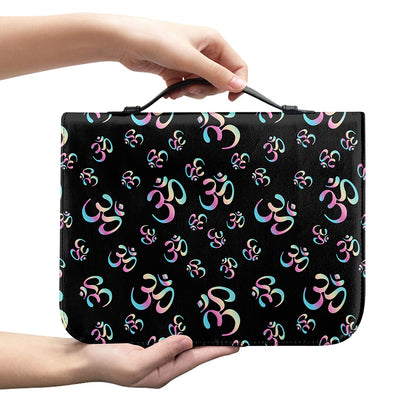 Om Sign Pattern Print Leather Bible Cover