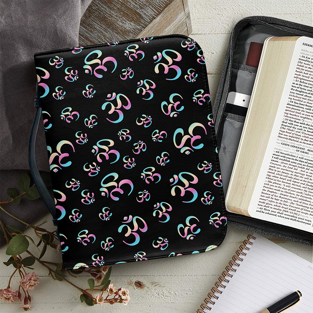 Om Sign Pattern Print Leather Bible Cover