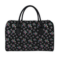 Om Sign Pattern Print Leather Duffel Bag