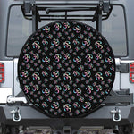 Om Sign Pattern Print Leather Spare Tire Cover