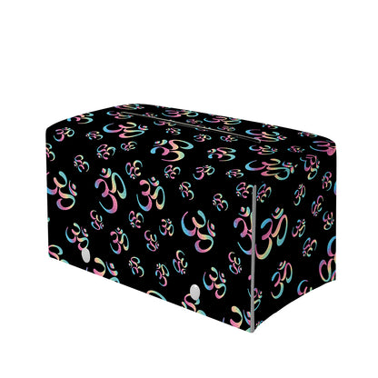 Om Sign Pattern Print Leather Tissue Box Cover