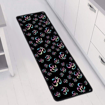 Om Sign Pattern Print Long Kitchen Mat