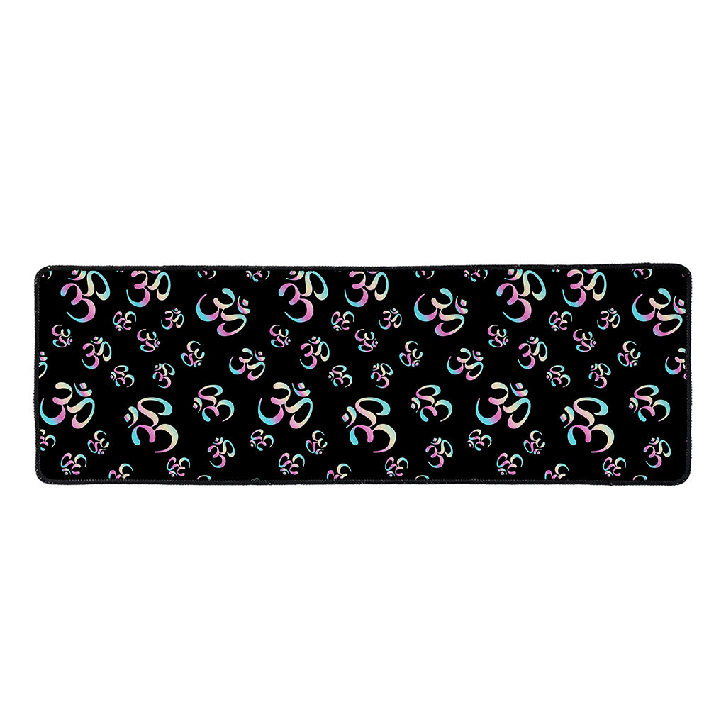 Om Sign Pattern Print Long Kitchen Mat