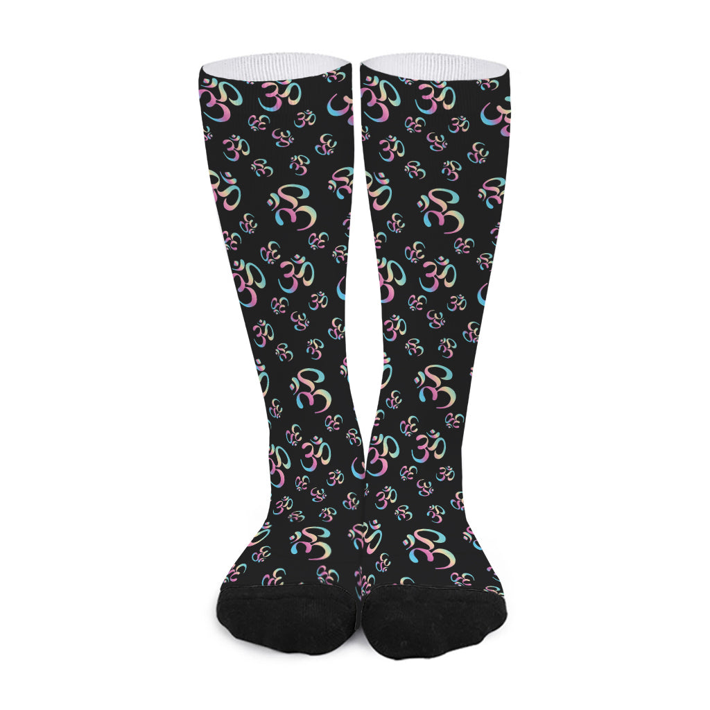 Om Sign Pattern Print Long Socks