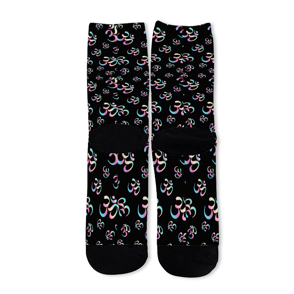 Om Sign Pattern Print Long Socks