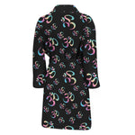 Om Sign Pattern Print Men's Bathrobe