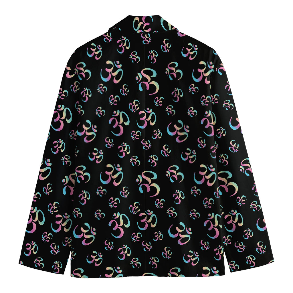 Om Sign Pattern Print Men's Blazer