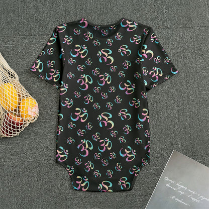 Om Sign Pattern Print Men's Bodysuit