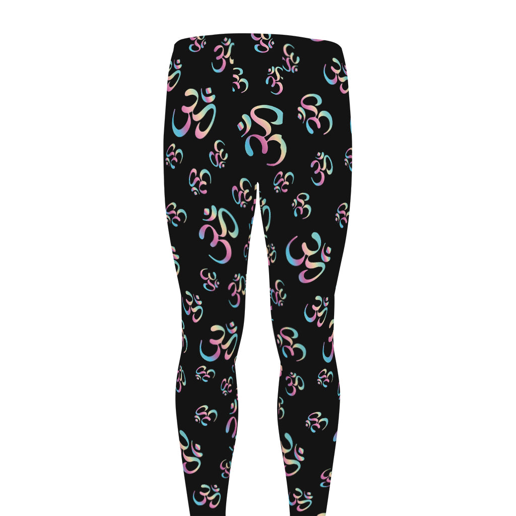 Om Sign Pattern Print Men's leggings