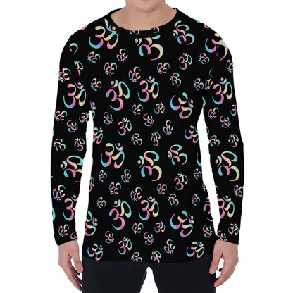 Om Sign Pattern Print Men's Long Sleeve T-Shirt
