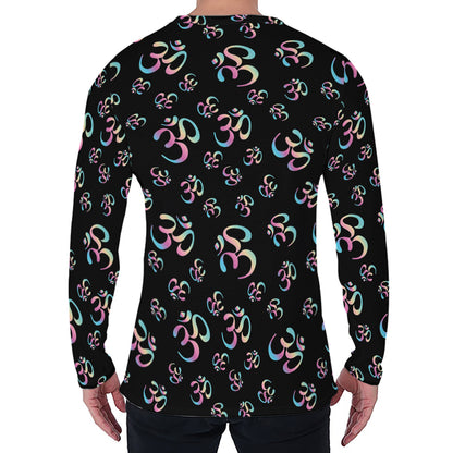 Om Sign Pattern Print Men's Long Sleeve T-Shirt