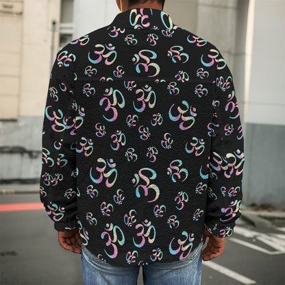 Om Sign Pattern Print Men's Shirt Jacket