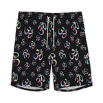 Om Sign Pattern Print Men's Sports Shorts