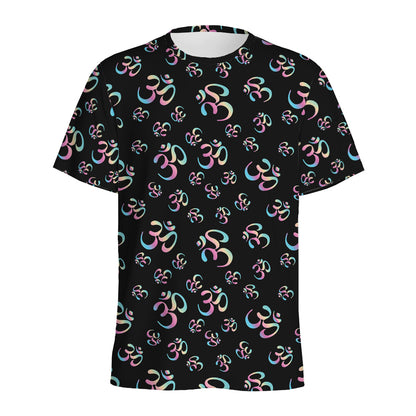 Om Sign Pattern Print Men's Sports T-Shirt