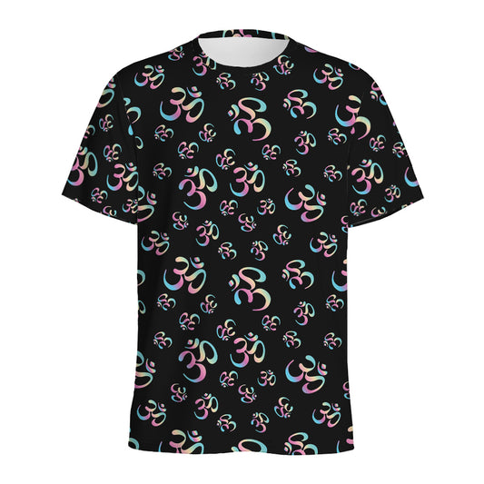 Om Sign Pattern Print Men's Sports T-Shirt