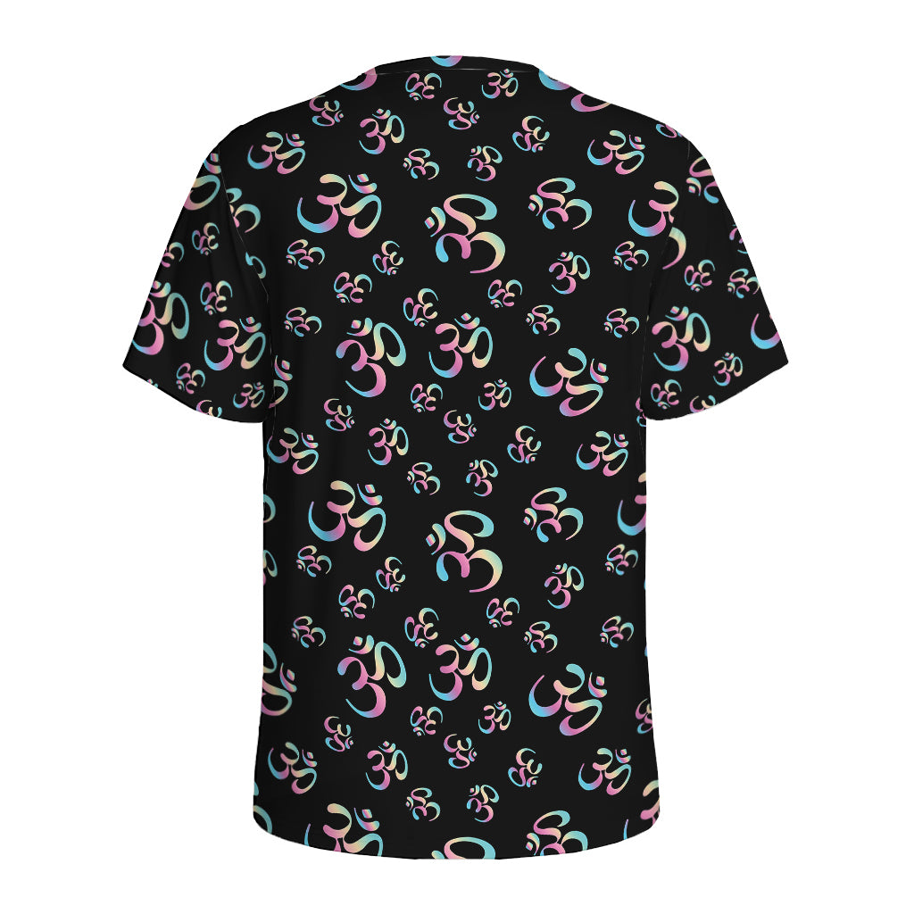 Om Sign Pattern Print Men's Sports T-Shirt