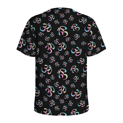 Om Sign Pattern Print Men's Sports T-Shirt