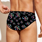 Om Sign Pattern Print Men's Swim Briefs