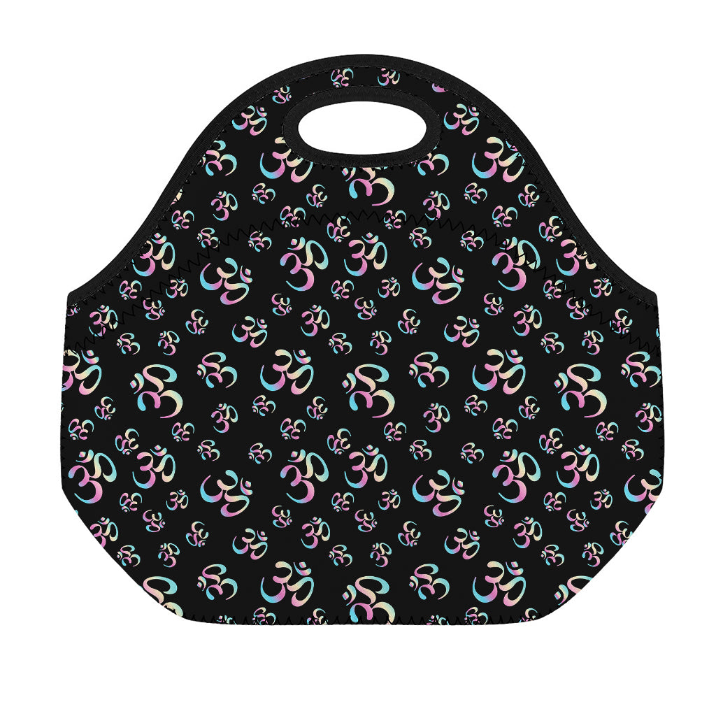 Om Sign Pattern Print Neoprene Lunch Bag