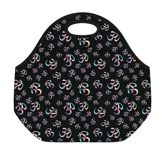 Om Sign Pattern Print Neoprene Lunch Bag