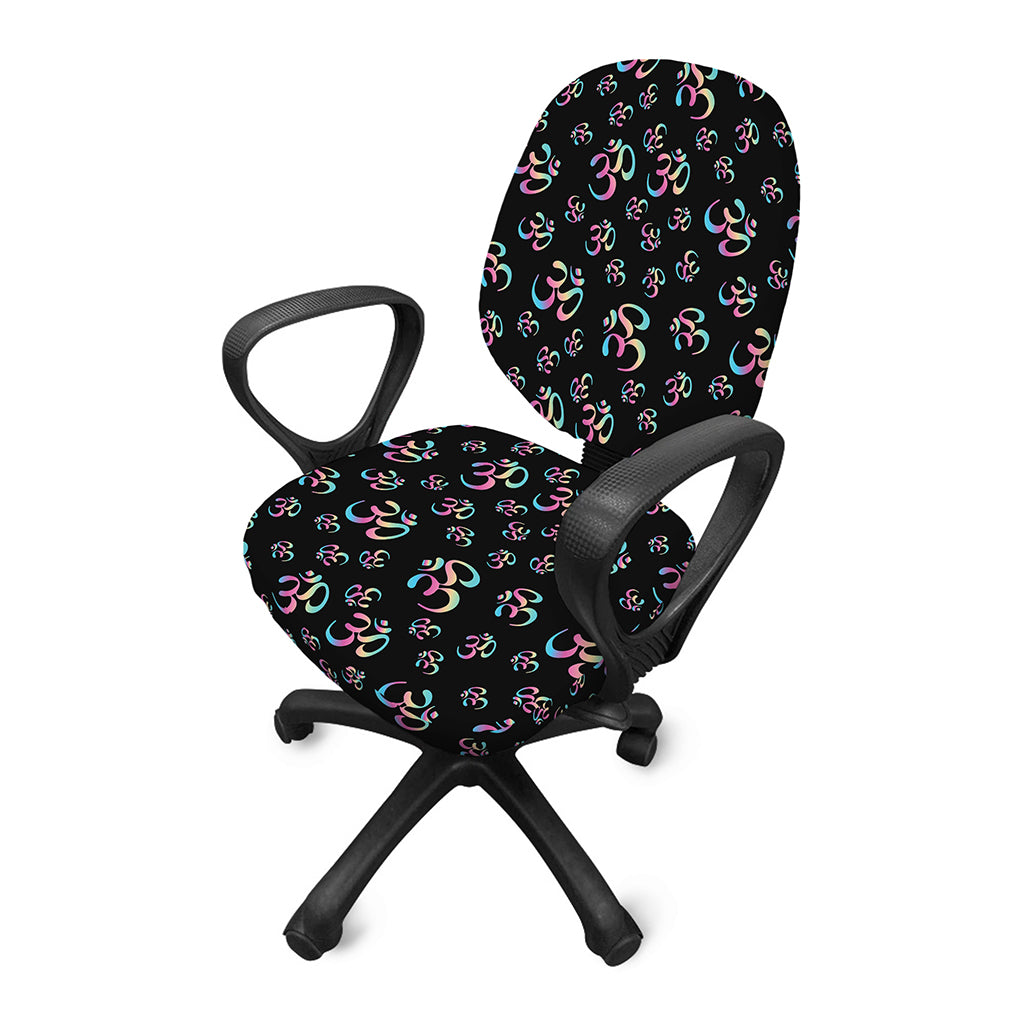 Om Sign Pattern Print Office Chair Cover